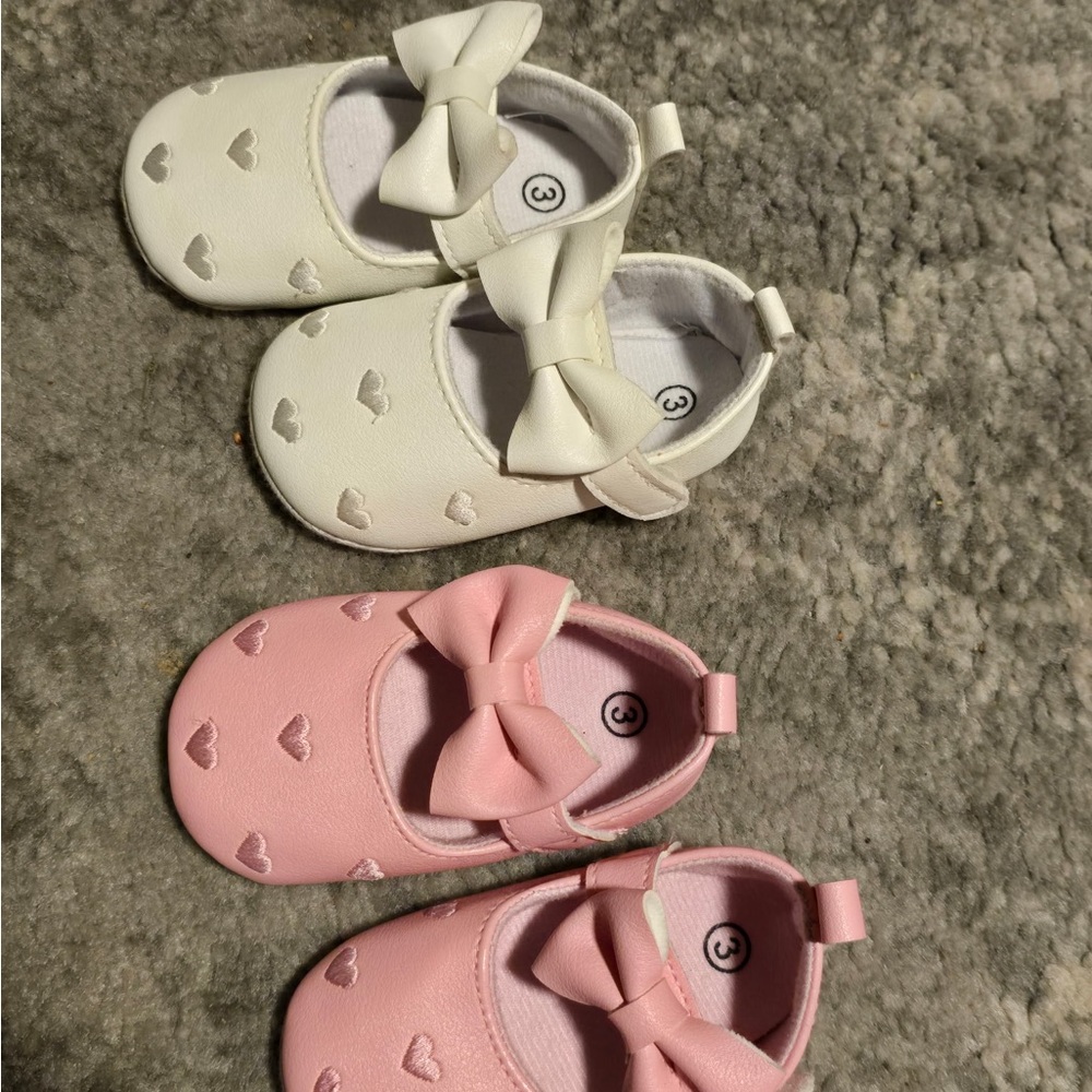 CROCS Pink and White Baby Walker Shoes with Perforated Design